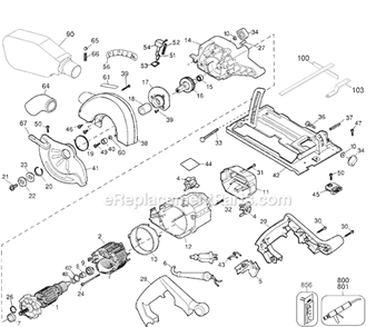 Page A Diagram and Parts List for CS500 Type 1 Black and Decker Circular Saw